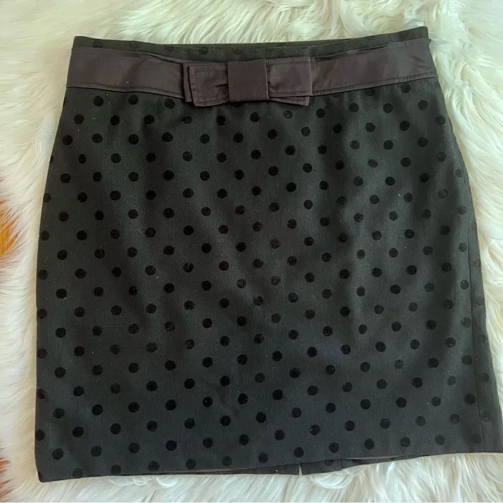 Women’s Loft Black Polkadot Skirt Size 12